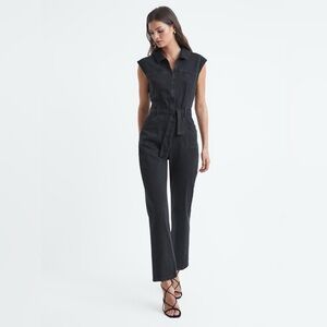 Paige Jett Black Denim Jumpsuit